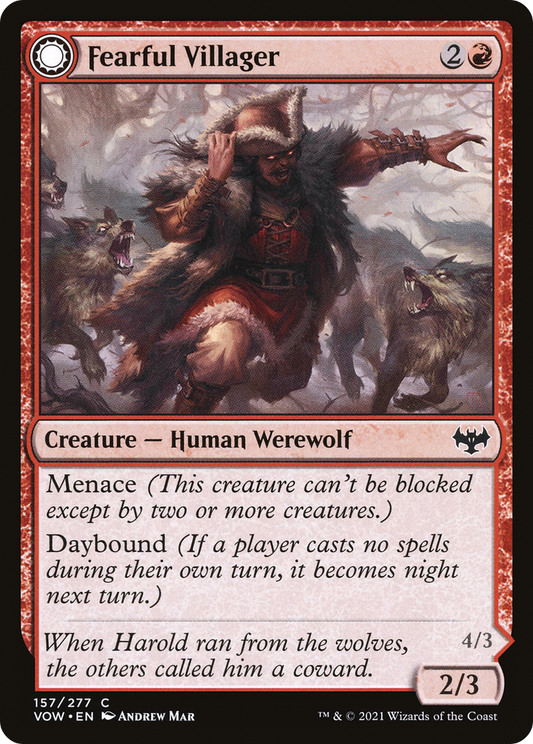 Fearful Villager // Fearsome Werewolf (VOW) #157 [EN/N] s/o
