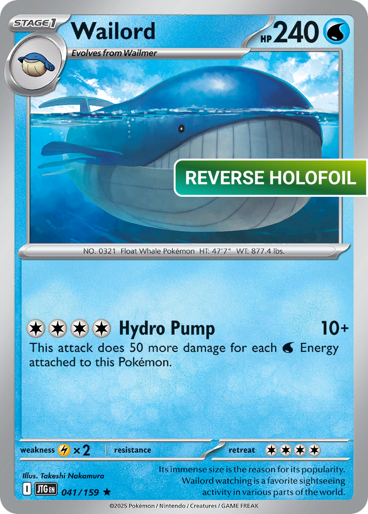 Wailord - 041/159 (JTG) #041 [EN/R] s/o