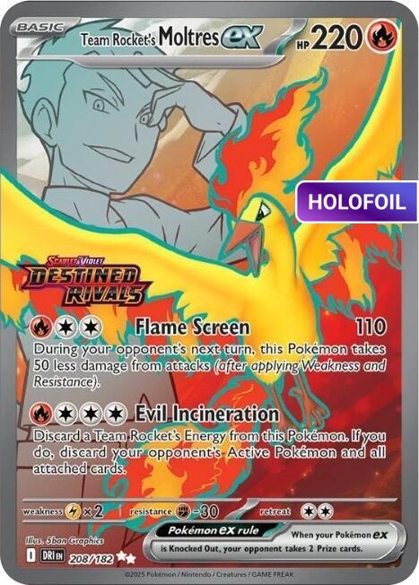 Team Rocket's Moltres ex - 208/182 (Destined Rivals Stamp) (MCAP) #208_V2 [EN/H]