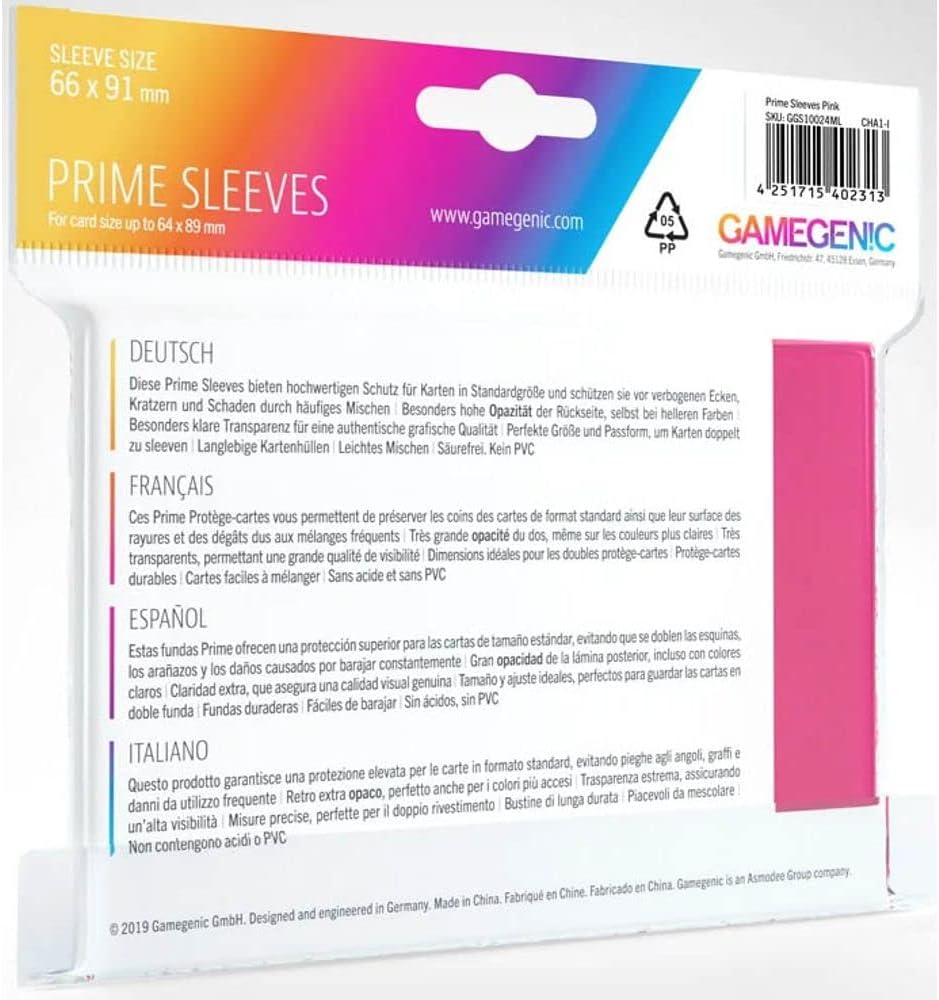 Gamegenic Prime Sleeves:  Pink  (100)