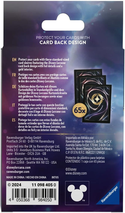 Lorcana TCG Card Sleeve Pack - Lorcana Card-Back Artwork (65 Sleeves)