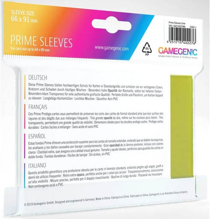 Gamegenic Prime Sleeves:  Lime (100)