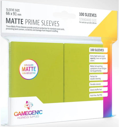 Gamegenic Prime Sleeves Matte:  Lime (100)