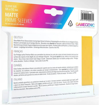 Gamegenic Prime Sleeves Matte:  Yellow (100)