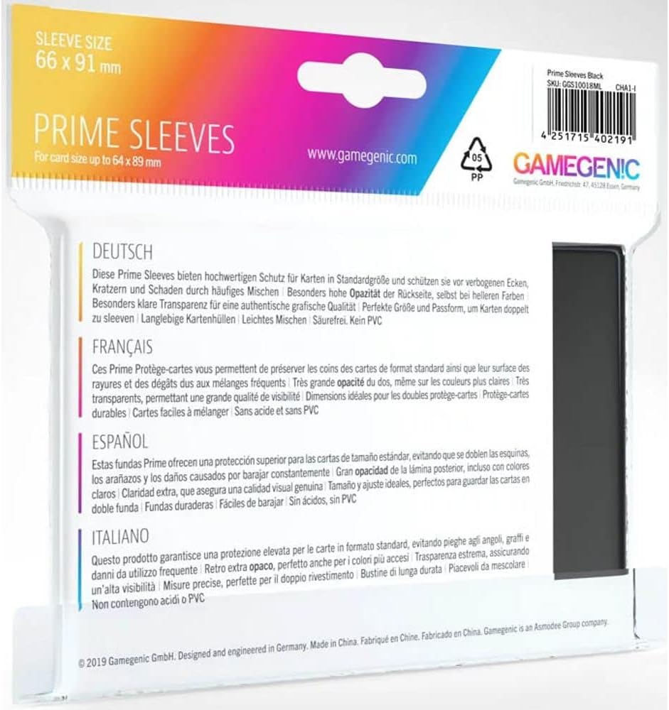 Gamegenic Prime Sleeves: Black (100)