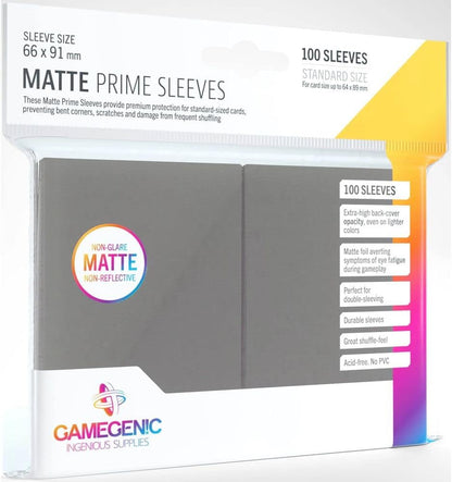 Gamegenic Prime Sleeves Matte:  Gray (100)