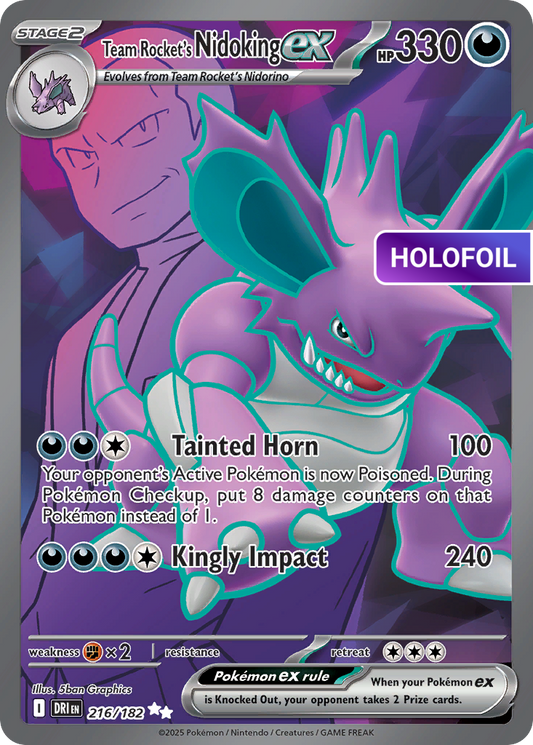 Team Rocket's Nidoking ex - 216/182 (DRI) #216 [EN/H] s/o