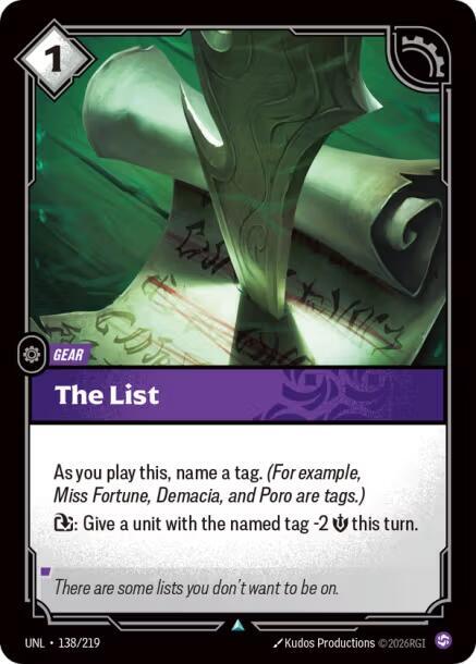 The List (UNL) #138 [EN/N]