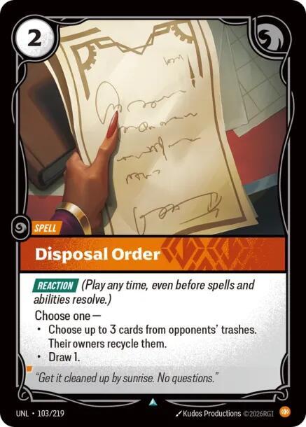 Disposal Order (UNL) #103 [EN/N]