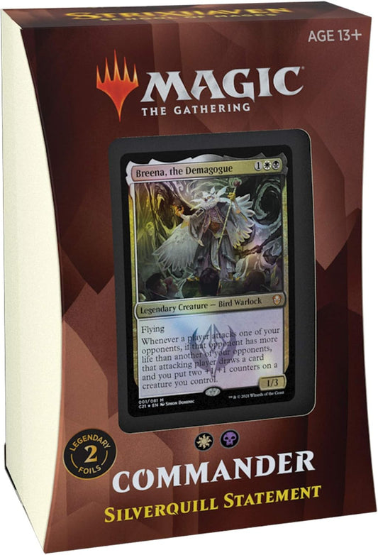 Magic The Gathering Strixhaven Commander Deck – Silverquill Statement (Black-White)