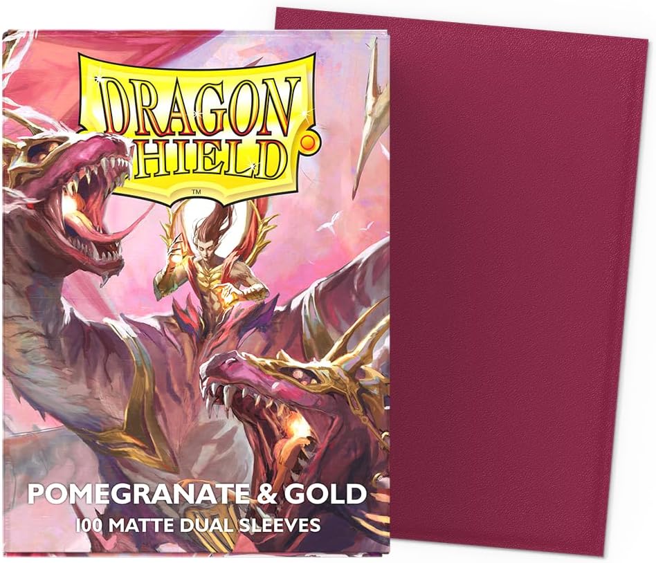 Dragon Shield Dual Matte Standard Sleeves - Pomegranate and Gold (100-Pack)