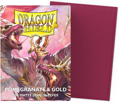 Dragon Shield Dual Matte Standard Sleeves - Pomegranate and Gold (100-Pack)