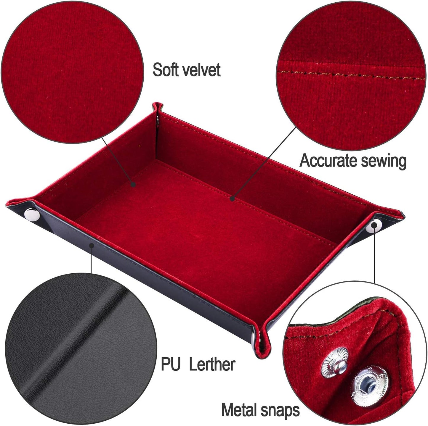 Rectangle Dice Tray Folding Red