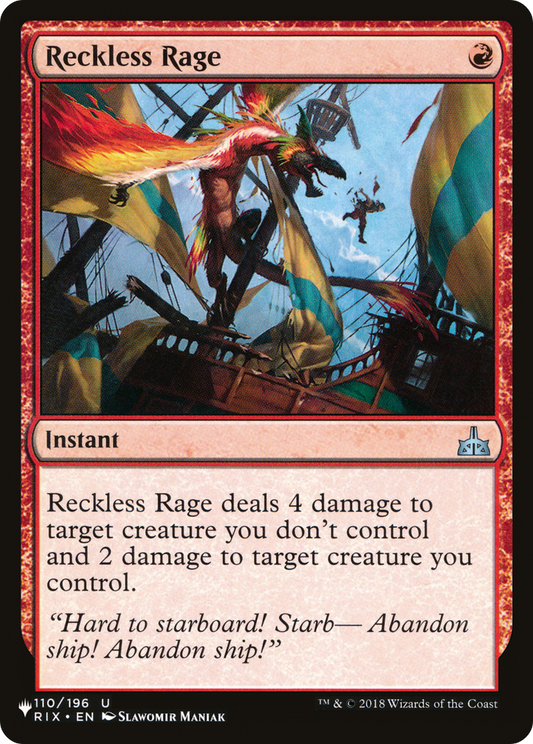 Reckless Rage (PLST) #RIX-110 [EN/N] s/o