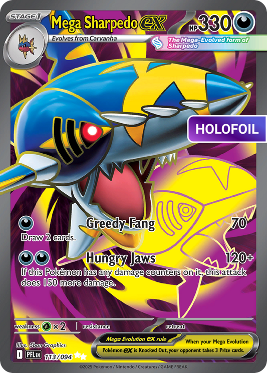 Mega Sharpedo ex (PFL) #113 [EN/H] s/o