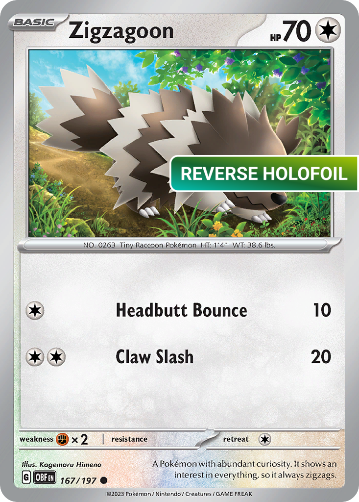 Zigzagoon (OBF) #167 [EN/R] s/o