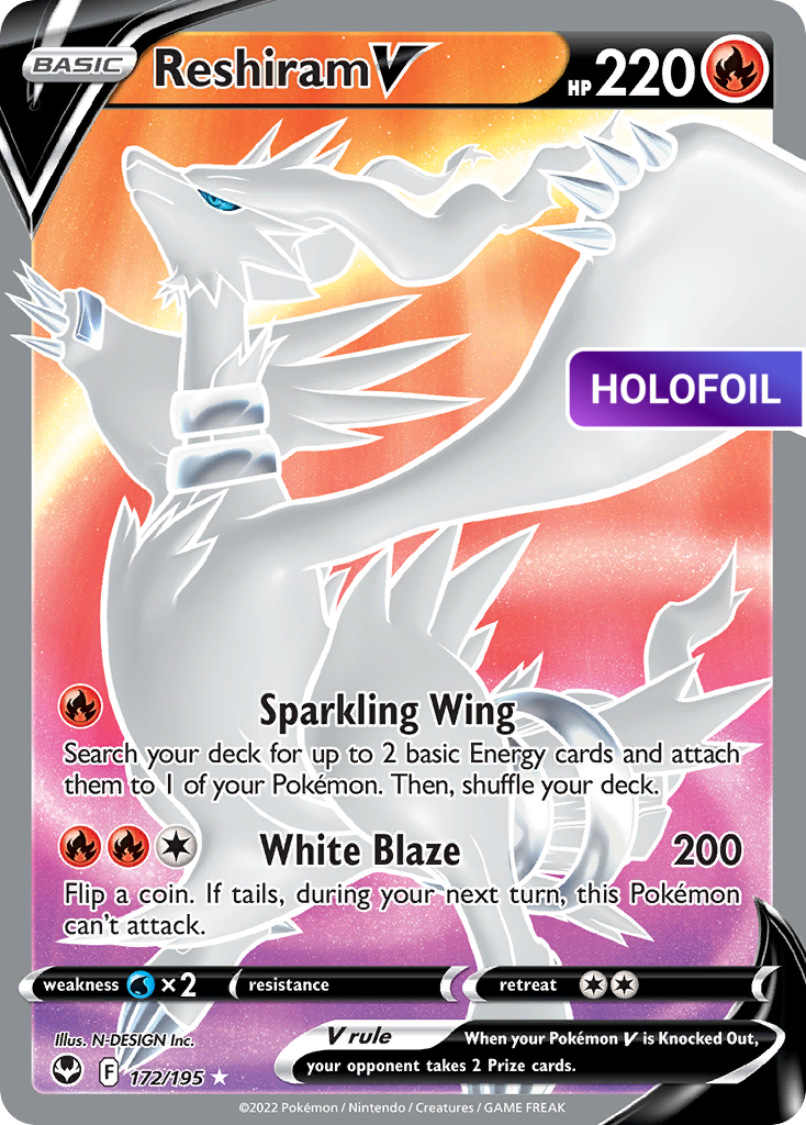 Reshiram V (Full Art) (SIT) #172 [EN/H] s/o