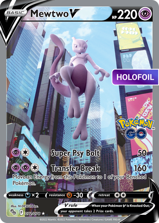 Mewtwo V (Alternate Full Art) (PGO) #072 [EN/H] s/o