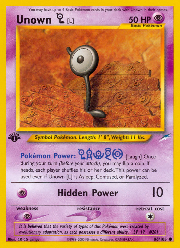 Unown [L] (N4) #086 [EN/1E] s/o