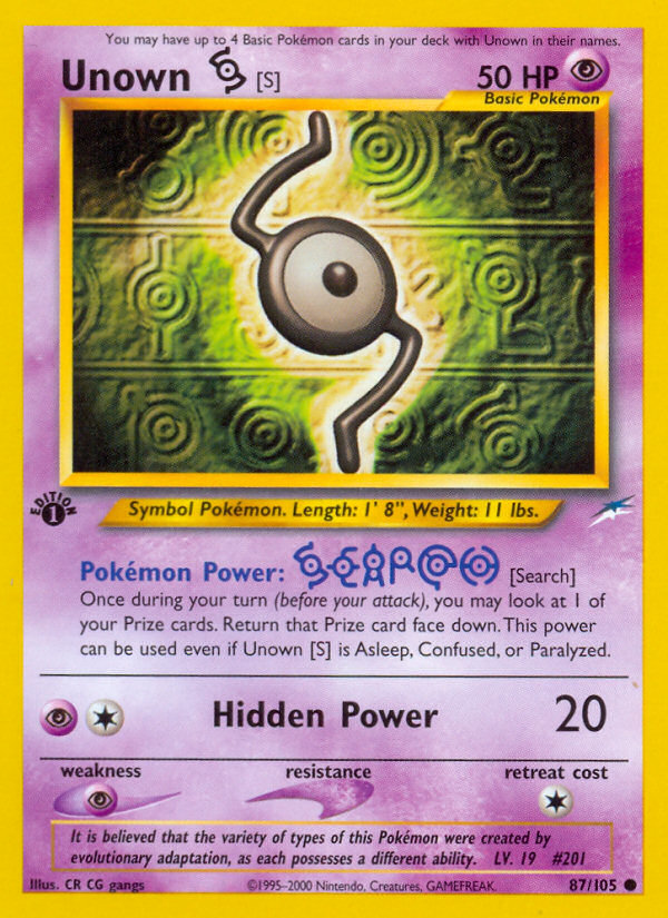Unown [S] (N4) #087 [EN/1E] s/o