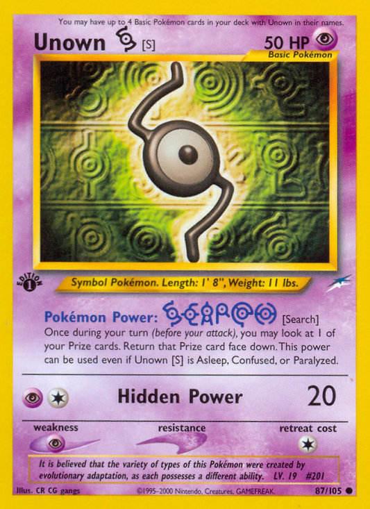 Unown [S] (N4) #087 [EN/1E] s/o