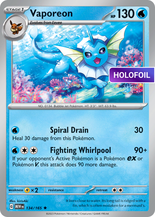 Vaporeon (MEW) #134 [EN/H] s/o