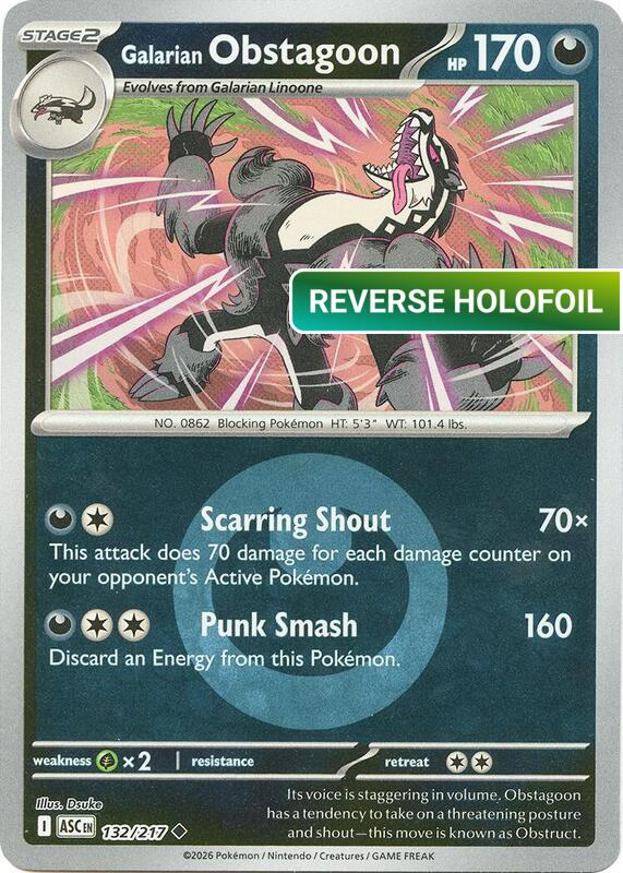 Galarian Obstagoon - 132/217 (Energy Symbol Pattern) (ASC) #132_V3 [EN/R]