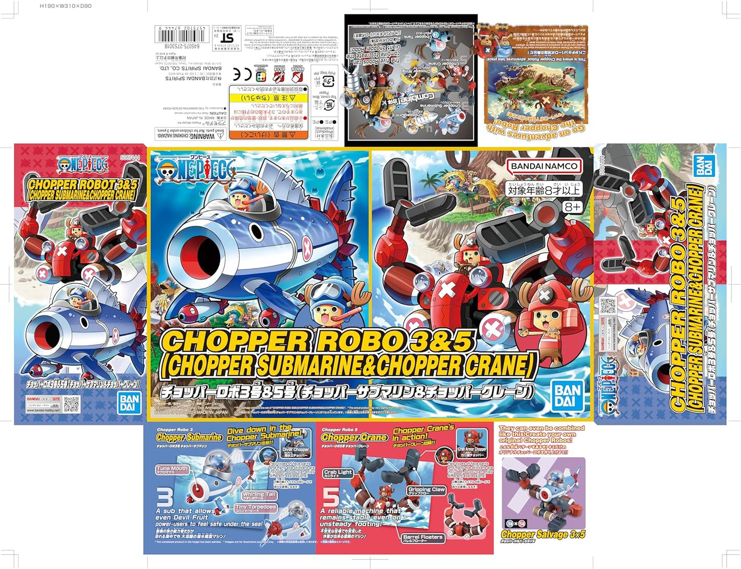 One Piece - Chopper Robo 3 & 5 (Chopper Submarine & Chopper Crane) Model Kit