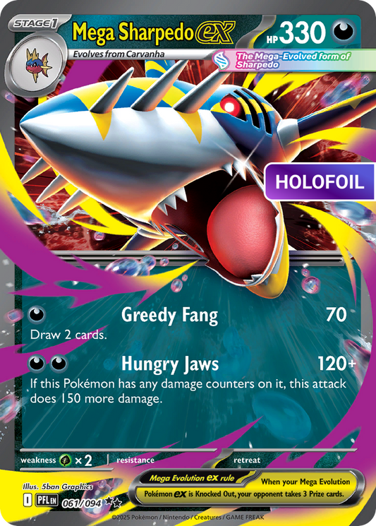 Mega Sharpedo ex - 061/094 (PFL) #061 [EN/H] s/o