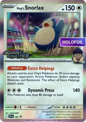 Hop's Snorlax - 184 (Prerelease) (SVP) #184_V1 [EN/H]