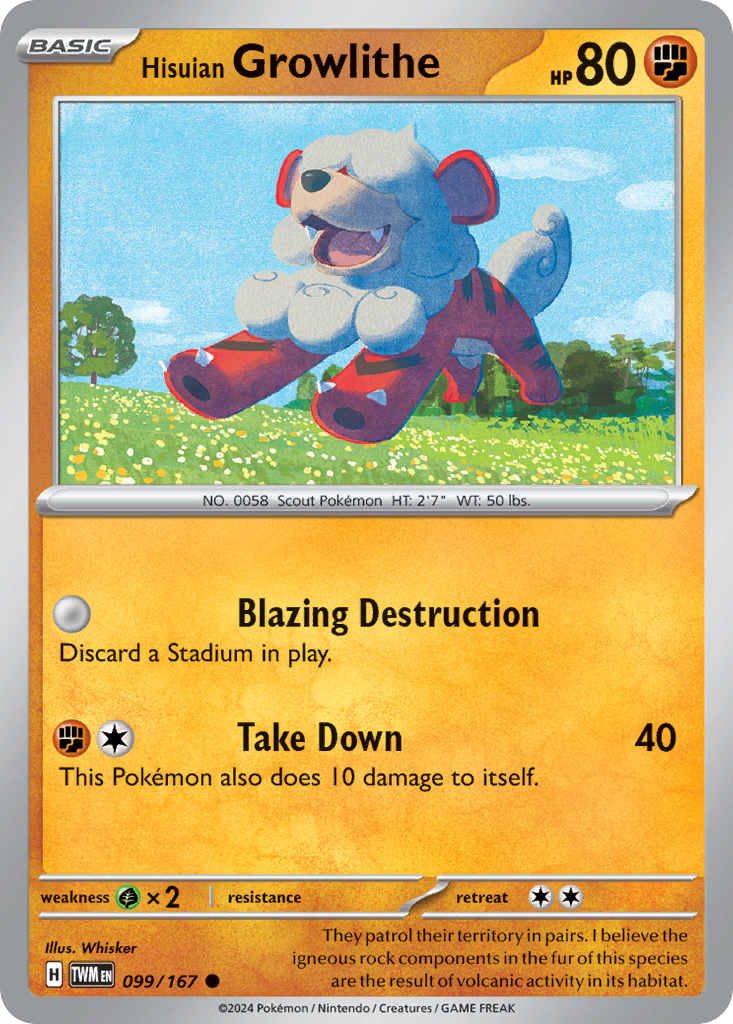 Hisuian Growlithe - 099/167 (TWM) #099 [EN/N]