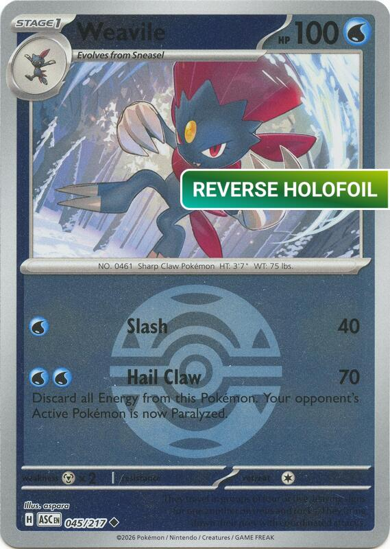 Weavile - 045/217 (Dusk Ball) (ASC) #045_V2 [EN/R]
