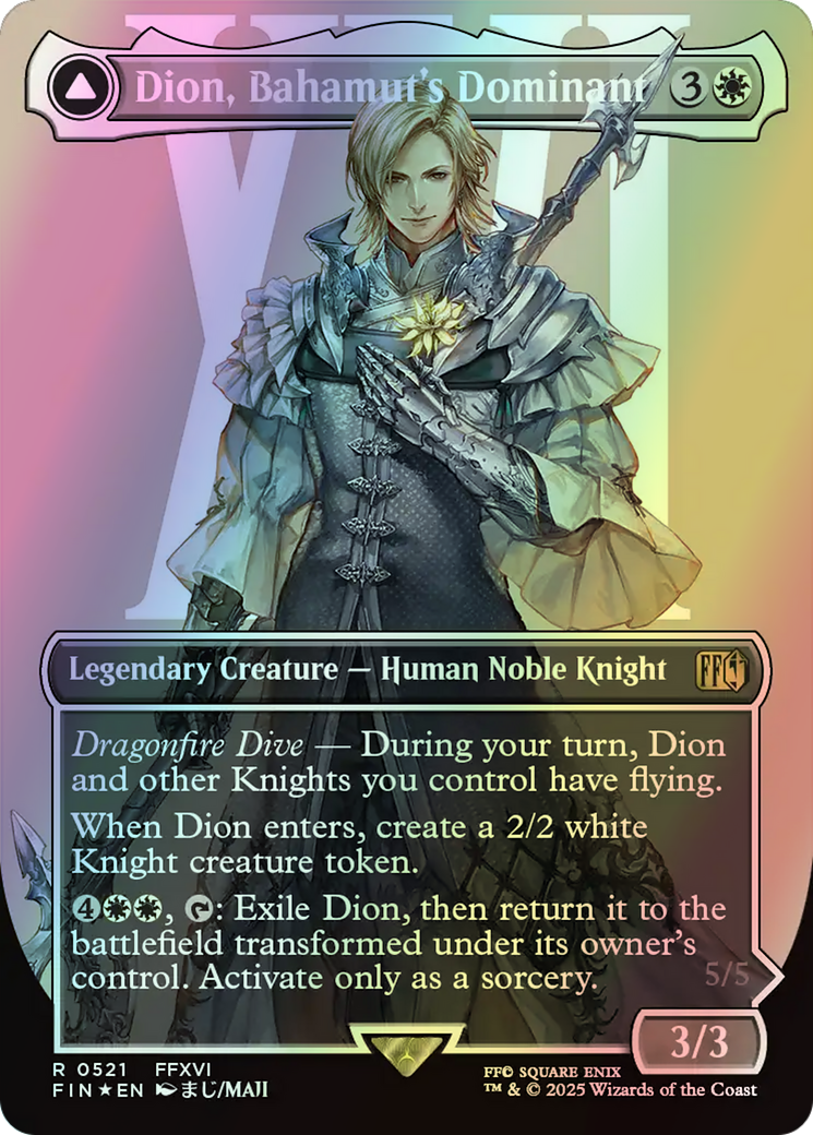 Dion, Bahamut's Dominant // Bahamut, Warden of Light - Surge Foil (FIN) #521 [EN/F] s/o