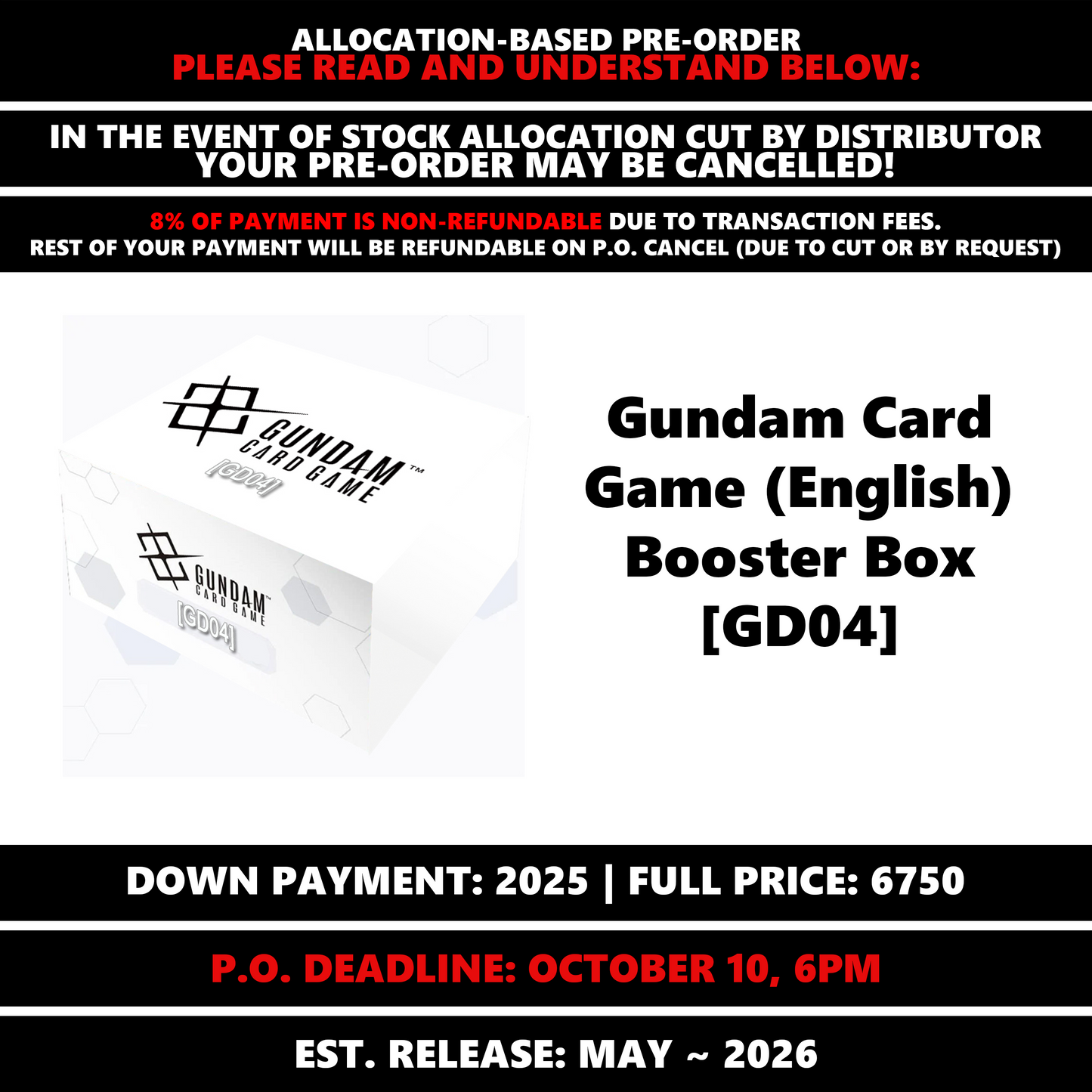 Gundam Card Game (English) Booster Box [GD04] [SUBJECT TO ALLOCATION]