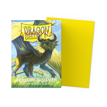Dragon Shield Dual Matte Standard Sleeves - Yellow and Silver