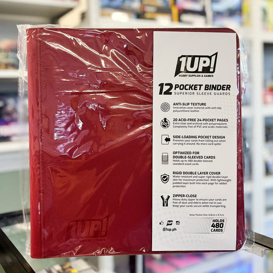 1UP 12-Pocket Zipper Binder - Red
