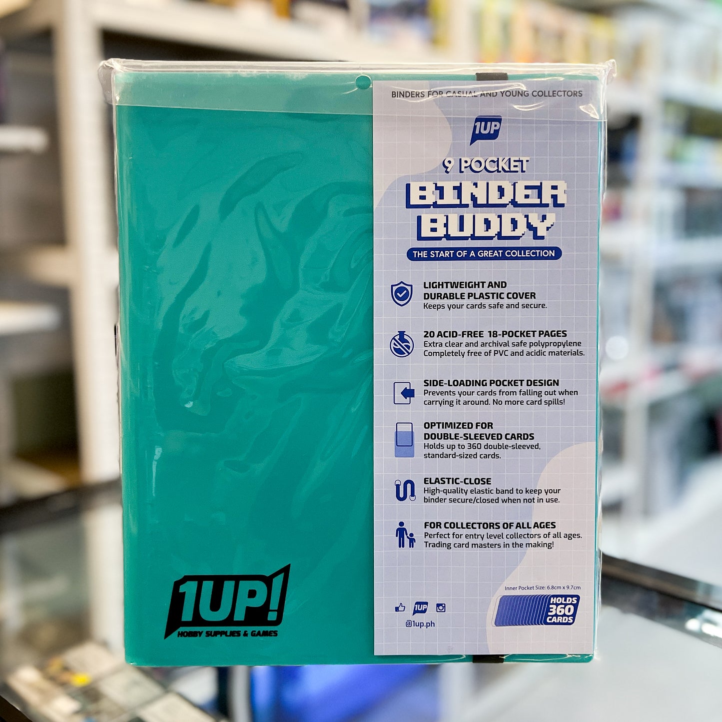 1UP 9-Pocket Strap Binder- Teal