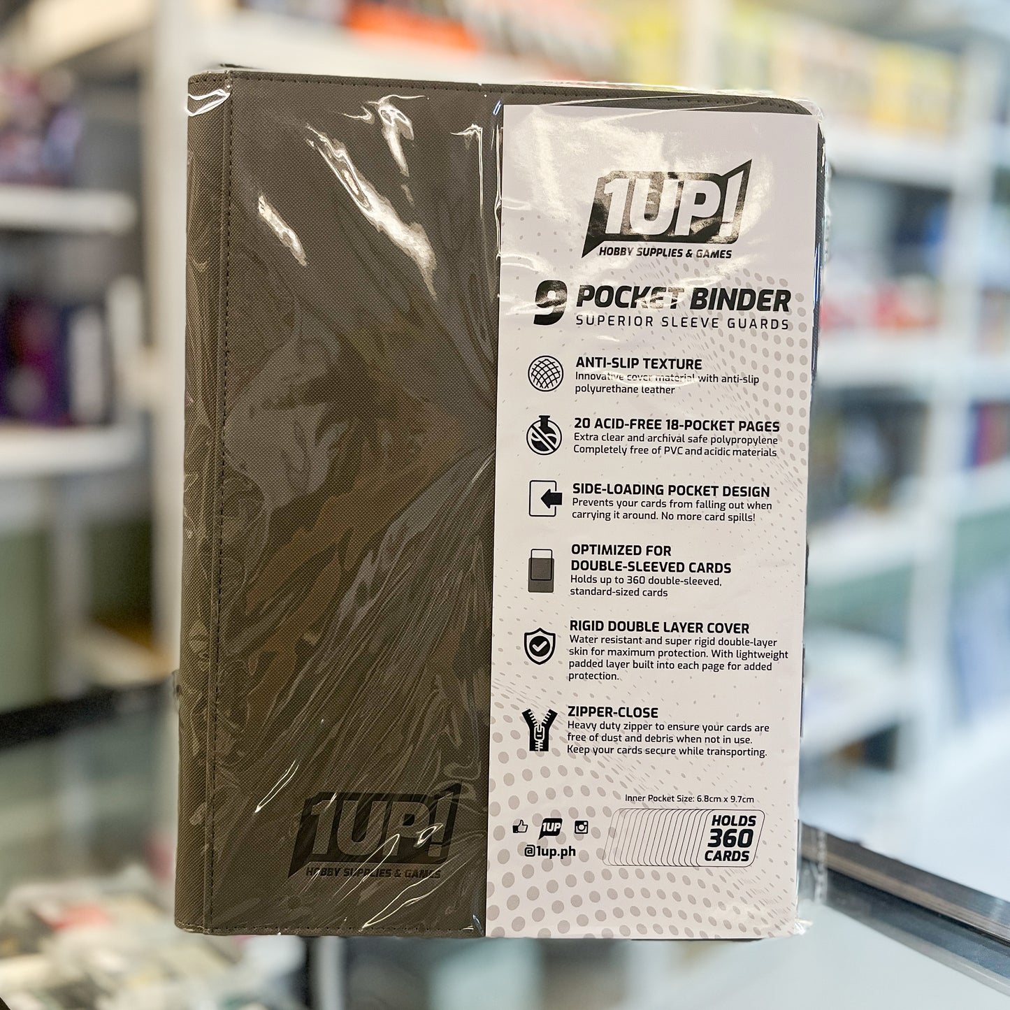 1UP 9-Pocket Zipper Binder - Grey