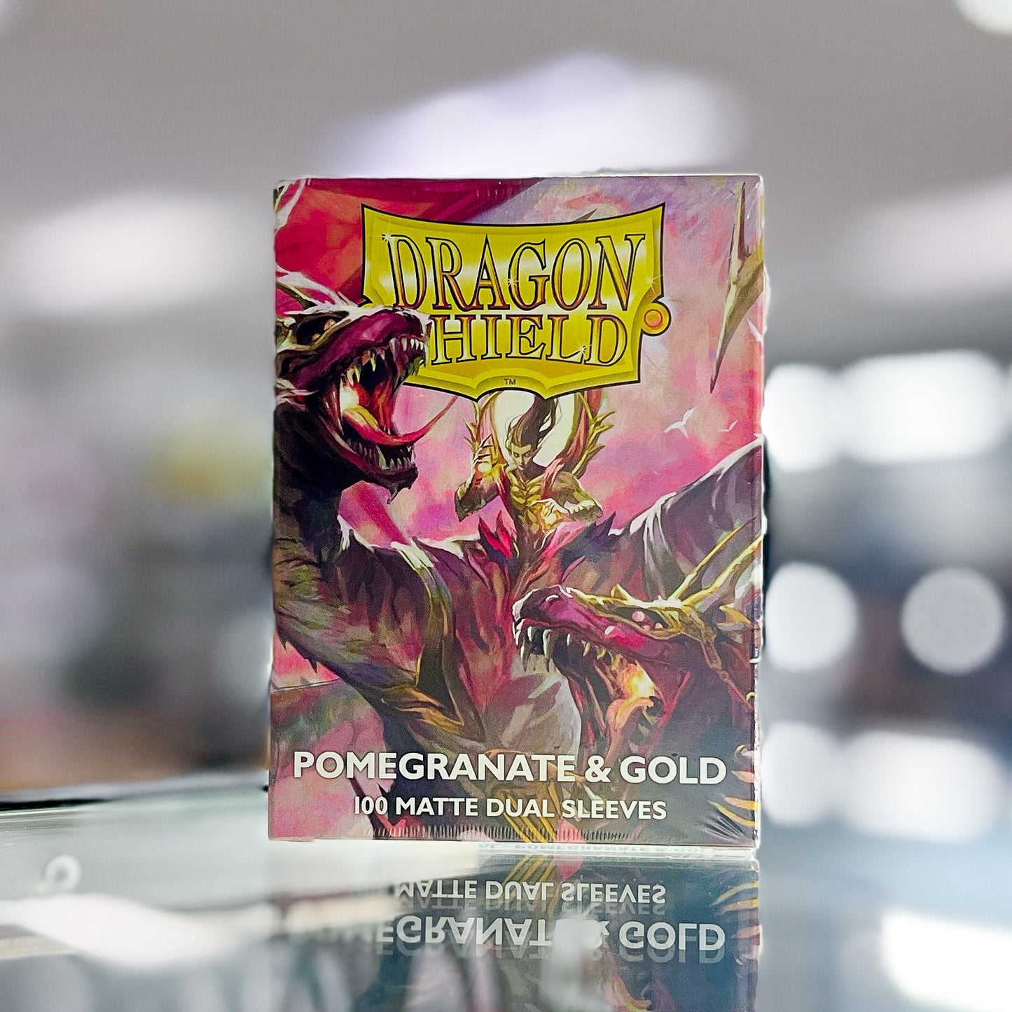 Dragon Shield Dual Matte Standard Sleeves - Pomegranate and Gold (100-Pack)