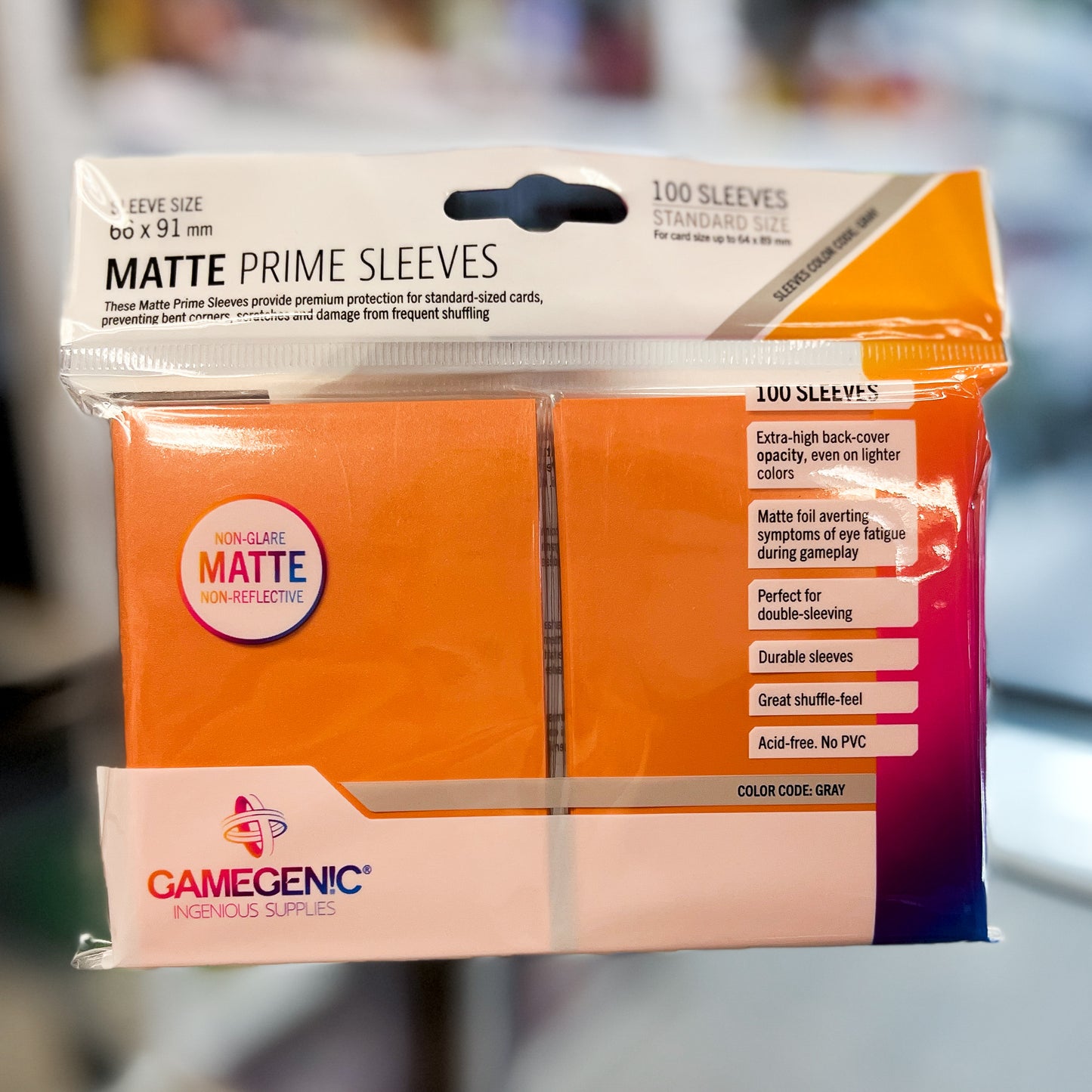 Gamegenic Prime Sleeves Matte:  Orange (100)