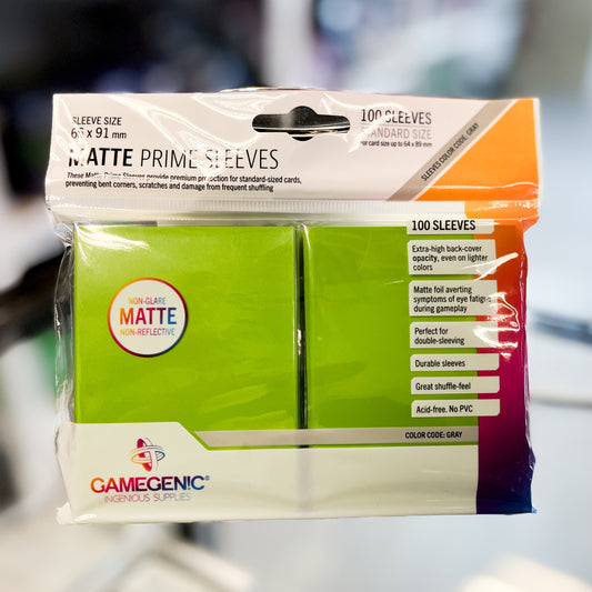 Gamegenic Prime Sleeves Matte:  Lime (100)