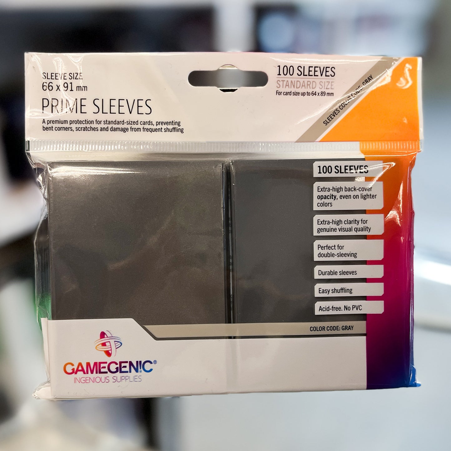 Gamegenic Prime Sleeves:  Gray (100)