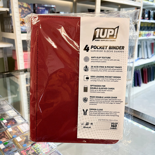 1UP 4-Pocket Zipper Binder-Red