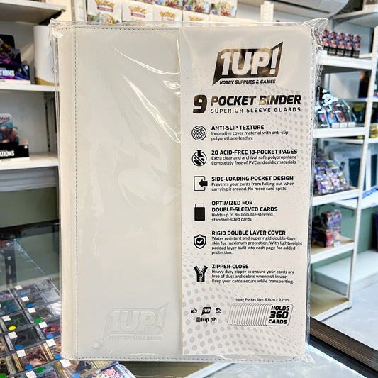 1UP 9-Pocket Zipper Binder-White