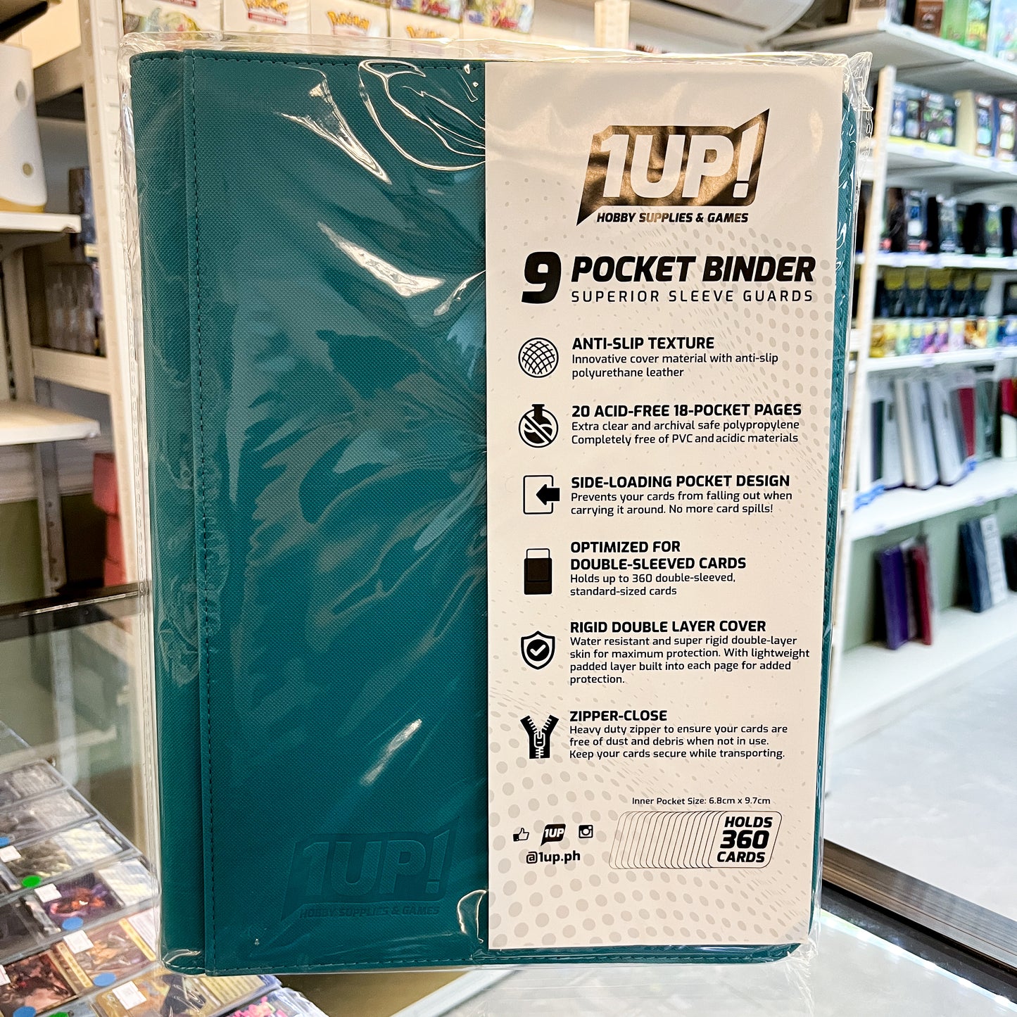 1UP 9-Pocket Zipper Binder-Petrol