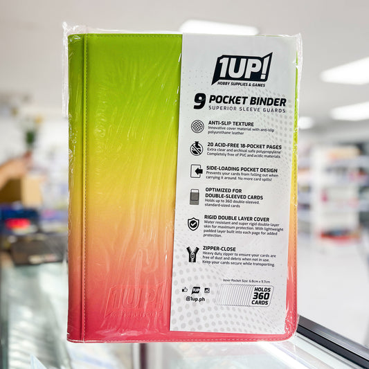 1UP 9-Pocket Gradient Zipper Binder - Spring (Apple Green Coral)