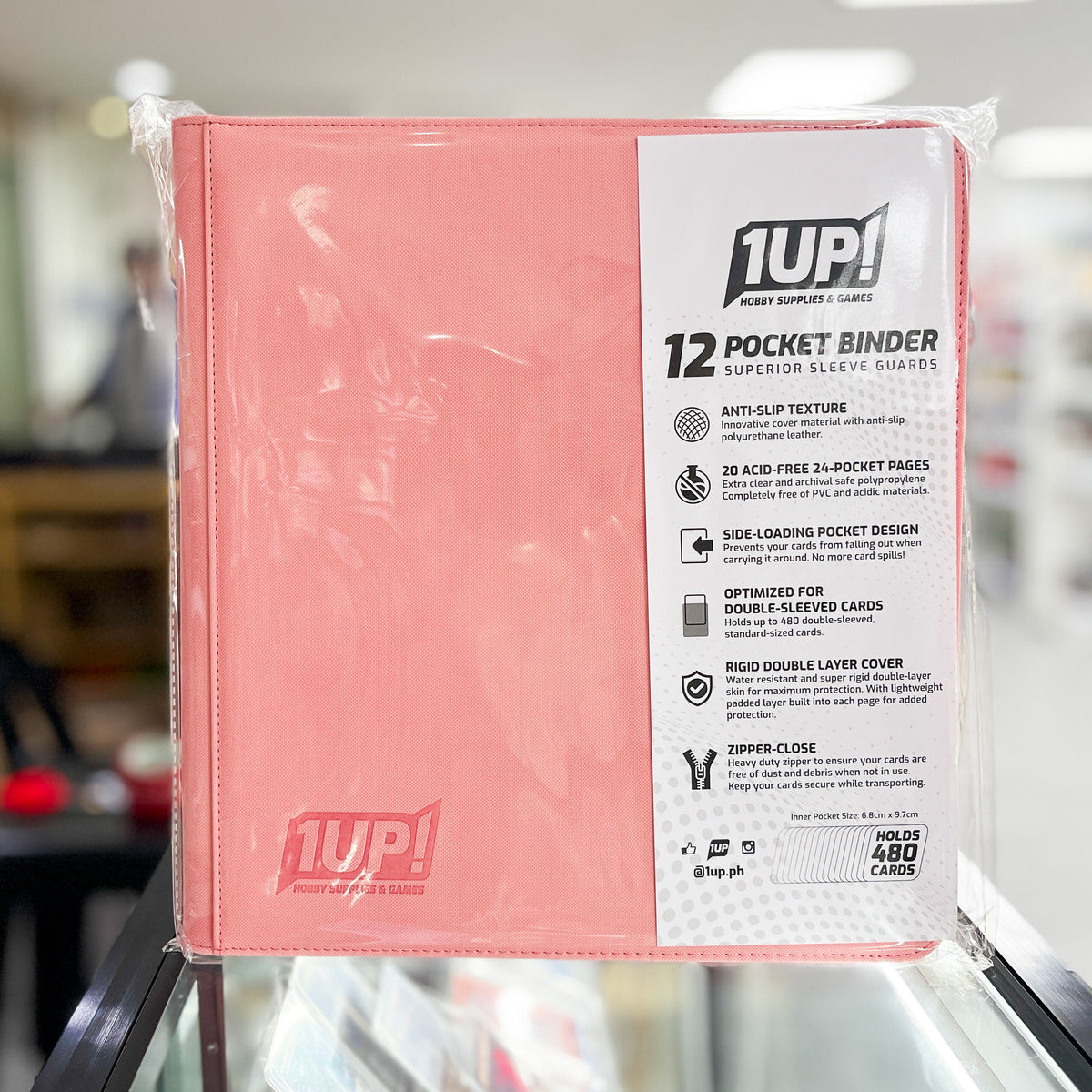 1UP 12-Pocket Zipper Binder - Powder Pink