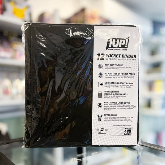 1UP 12-Pocket Zipper Binder - Black