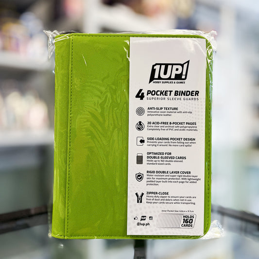 1UP 4-Pocket Zipper Binder - Apple Green