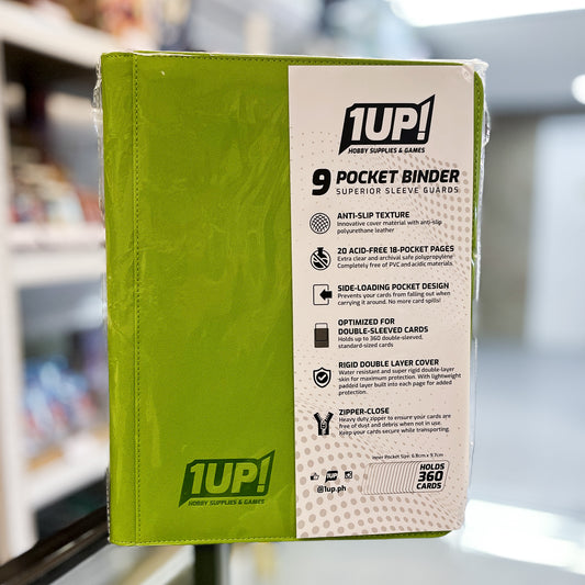1UP 9-Pocket Zipper Binder - Apple Green